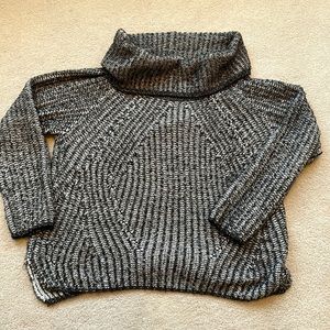 Cowl neck, thick knit sweater